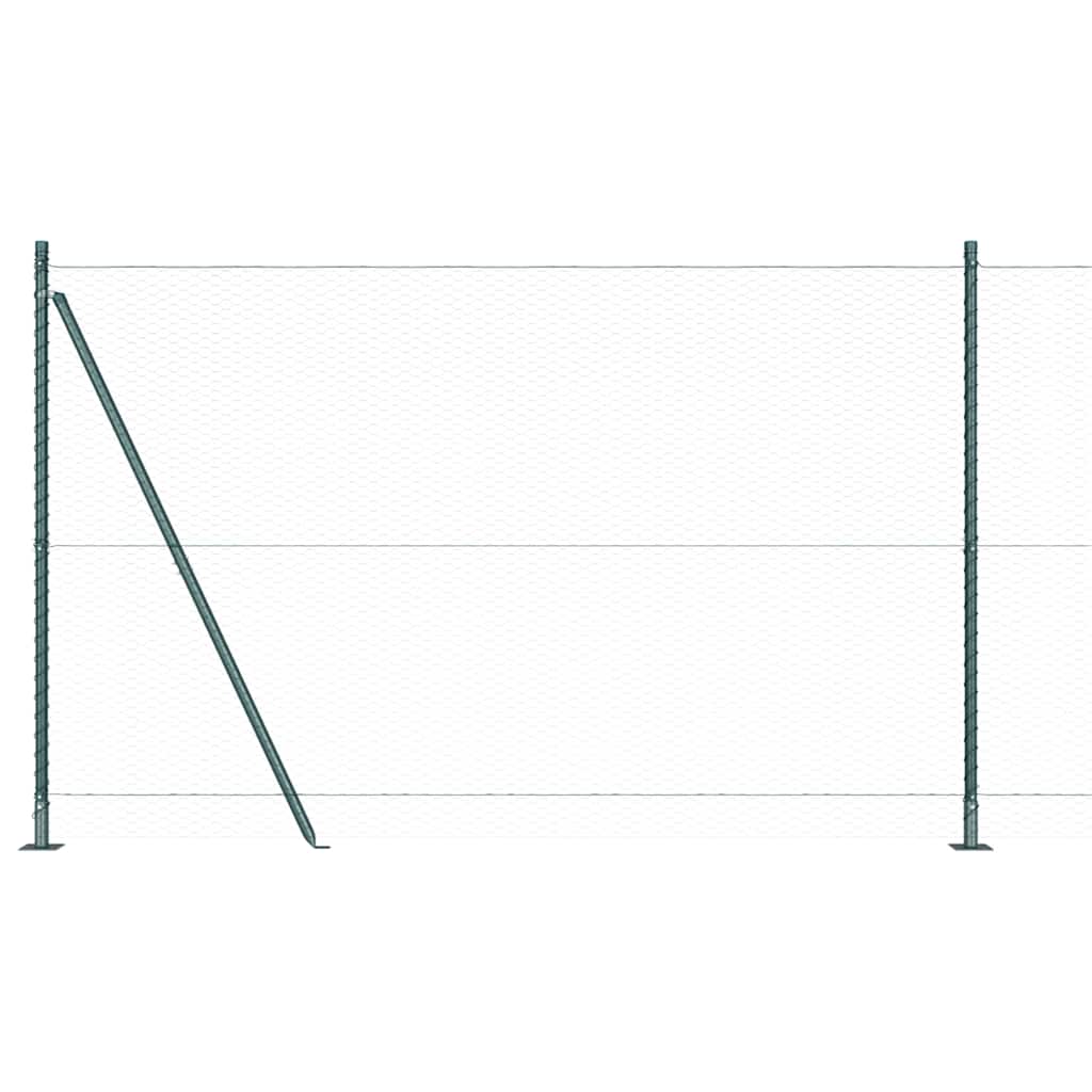 Afrasteringspaal Groen 25 x 1,4 m (25 mm gaas) Staal en PVC