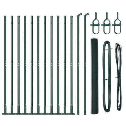 Afrasteringspaal Groen 25 x 1,4 m (25 mm gaas) Staal en PVC