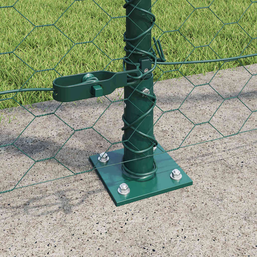 Afrasteringspaal Groen 25 x 1,6 m (50 mm gaas) Staal en PVC