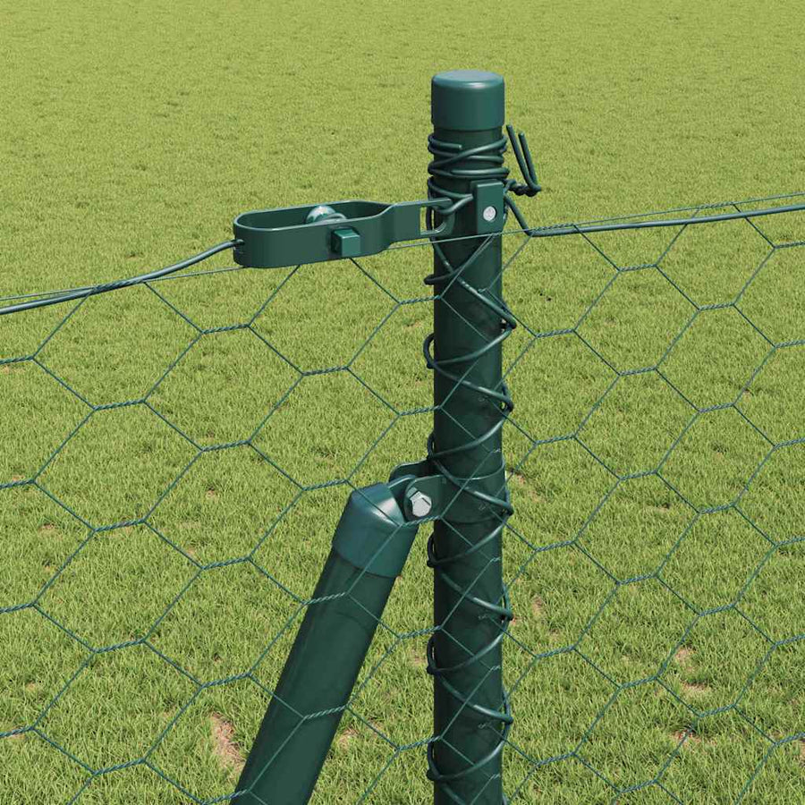 Afrasteringspaal Groen 25 x 1,6 m (50 mm gaas) Staal en PVC