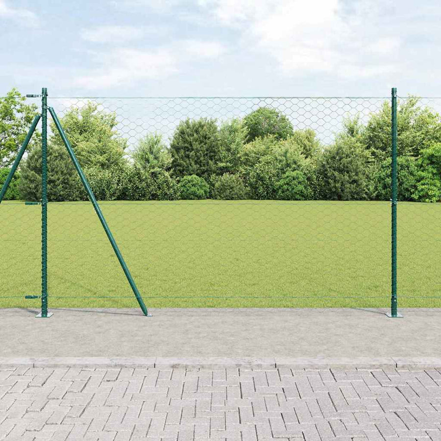 Afrasteringspaal Groen 25 x 1,6 m (50 mm gaas) Staal en PVC