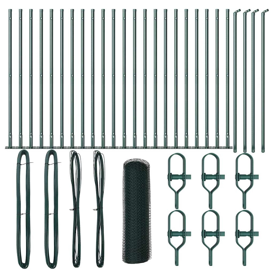 Afrasteringspaal Groen 50 x 0,4 m (13 mm gaas) Staal en PVC
