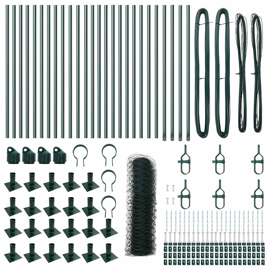 Afrasteringspaal Groen 50 x 0,4 m (36 mm gaas) Staal en PVC
