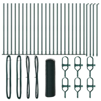 Afrasteringspaal Groen 50 x 1 m (13 mm gaas) Staal en PVC