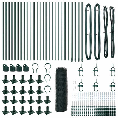 Afrasteringspaal Groen 50 x 1 m (13 mm gaas) Staal en PVC
