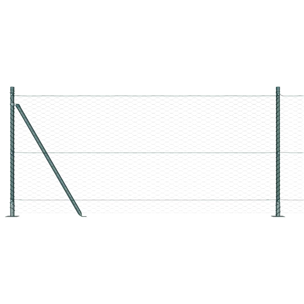 Afrasteringspaal Groen 50 x 1 m (36 mm gaas) Staal en PVC