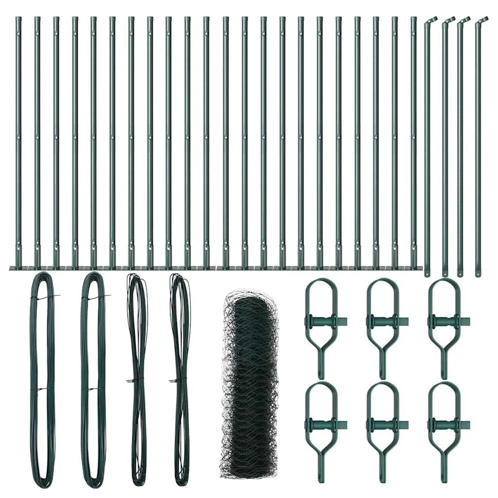 Afrasteringspaal Groen 50 x 1 m (36 mm gaas) Staal en PVC