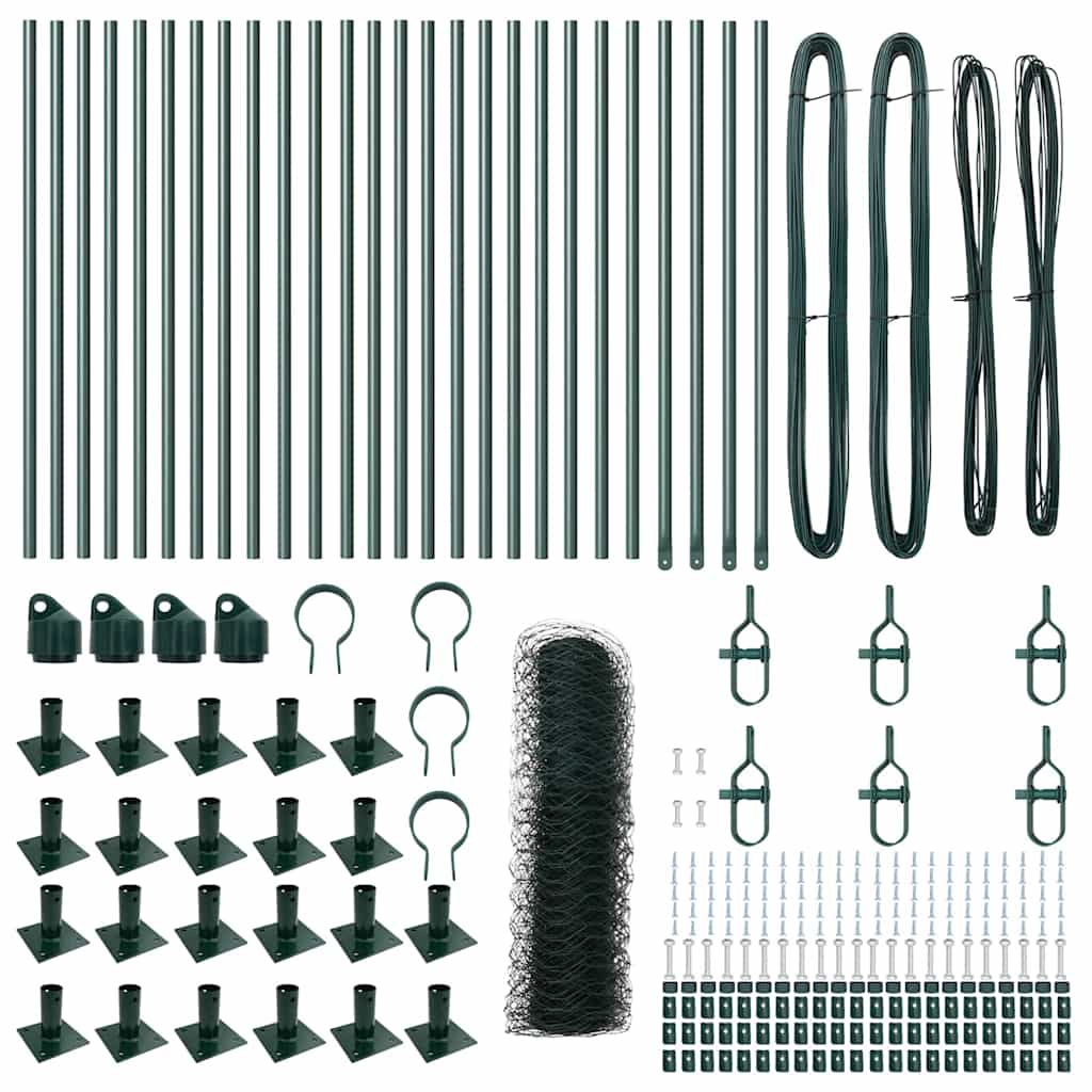 Afrasteringspaal Groen 50 x 1 m (36 mm gaas) Staal en PVC