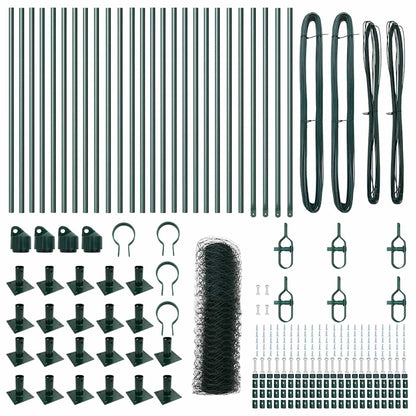 Afrasteringspaal Groen 50 x 1 m (36 mm gaas) Staal en PVC