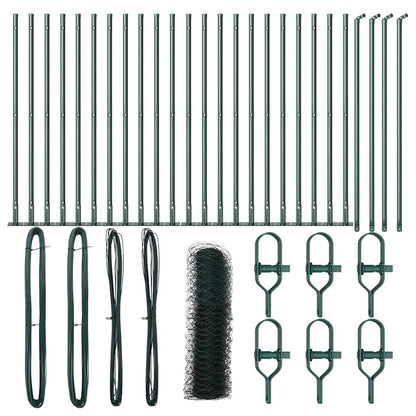 Afrasteringspaal Groen 50 x 1 m (50 mm gaas) Staal en PVC