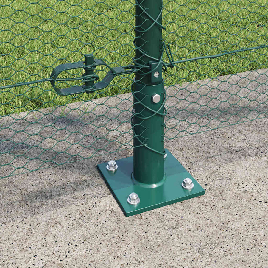 Afrasteringspaal Groen 50 x 1,2 m (13 mm gaas) Staal en PVC