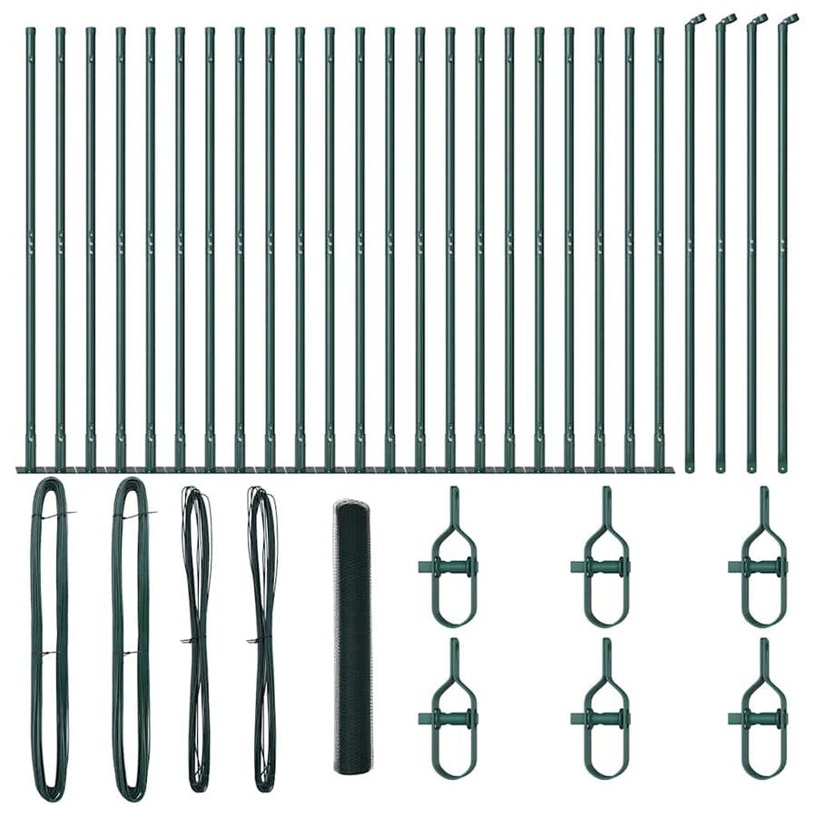 Afrasteringspaal Groen 50 x 1,2 m (13 mm gaas) Staal en PVC