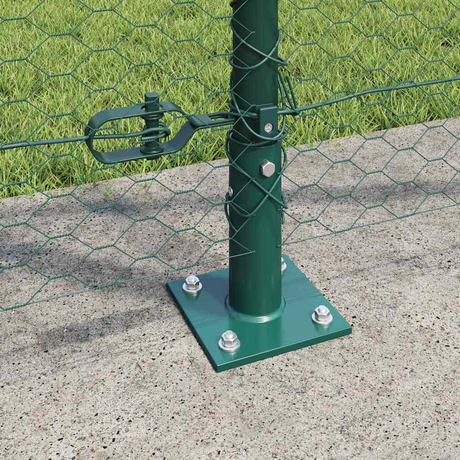 Afrasteringspaal Groen 50 x 1,2 m (25 mm gaas) Staal en PVC
