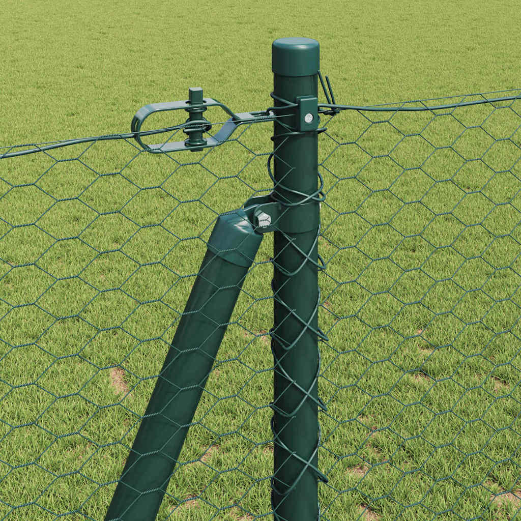 Afrasteringspaal Groen 50 x 1,2 m (25 mm gaas) Staal en PVC