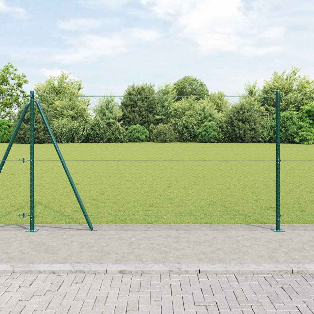 Afrasteringspaal Groen 50 x 1,2 m (25 mm gaas) Staal en PVC