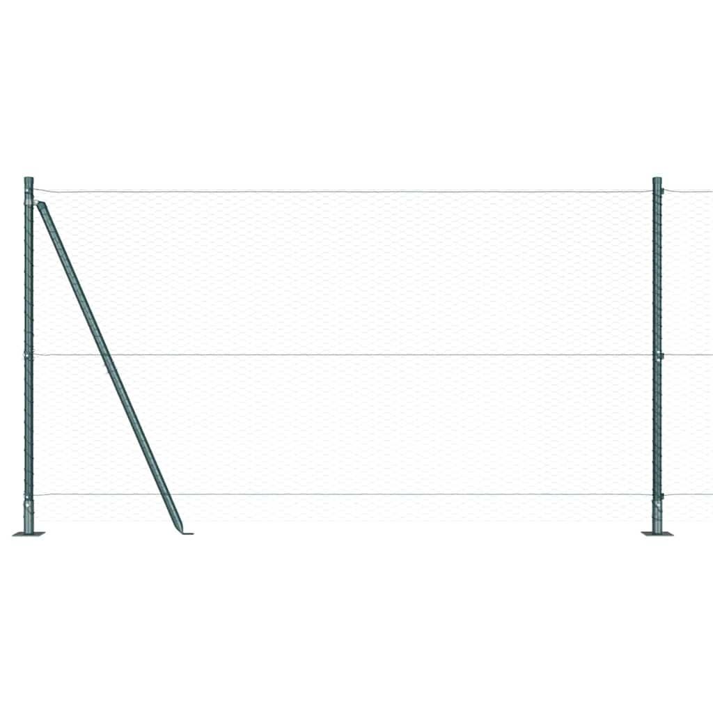Afrasteringspaal Groen 50 x 1,2 m (25 mm gaas) Staal en PVC