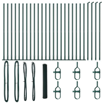 Afrasteringspaal Groen 50 x 1,2 m (25 mm gaas) Staal en PVC