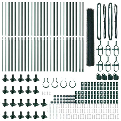 Afrasteringspaal Groen 50 x 1,2 m (25 mm gaas) Staal en PVC