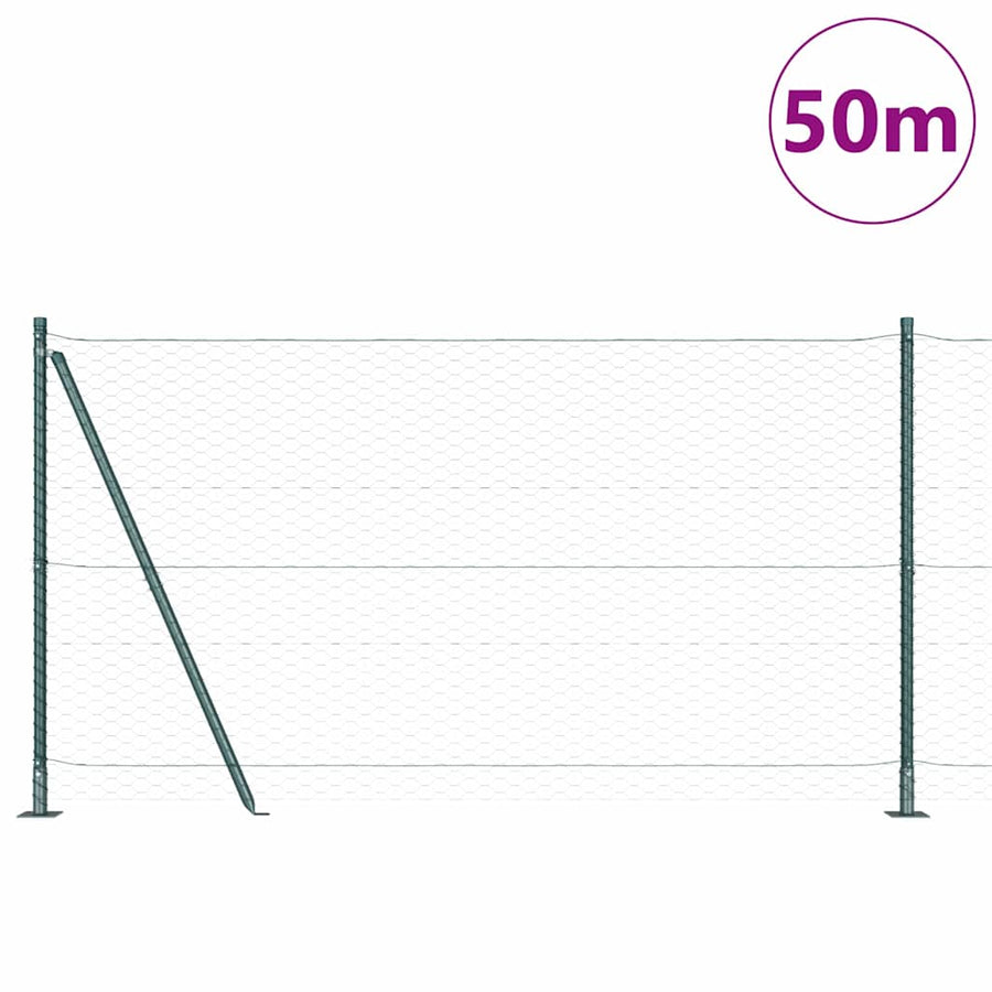 Afrasteringspaal Groen 50 x 1,2 m (36 mm gaas) Staal en PVC