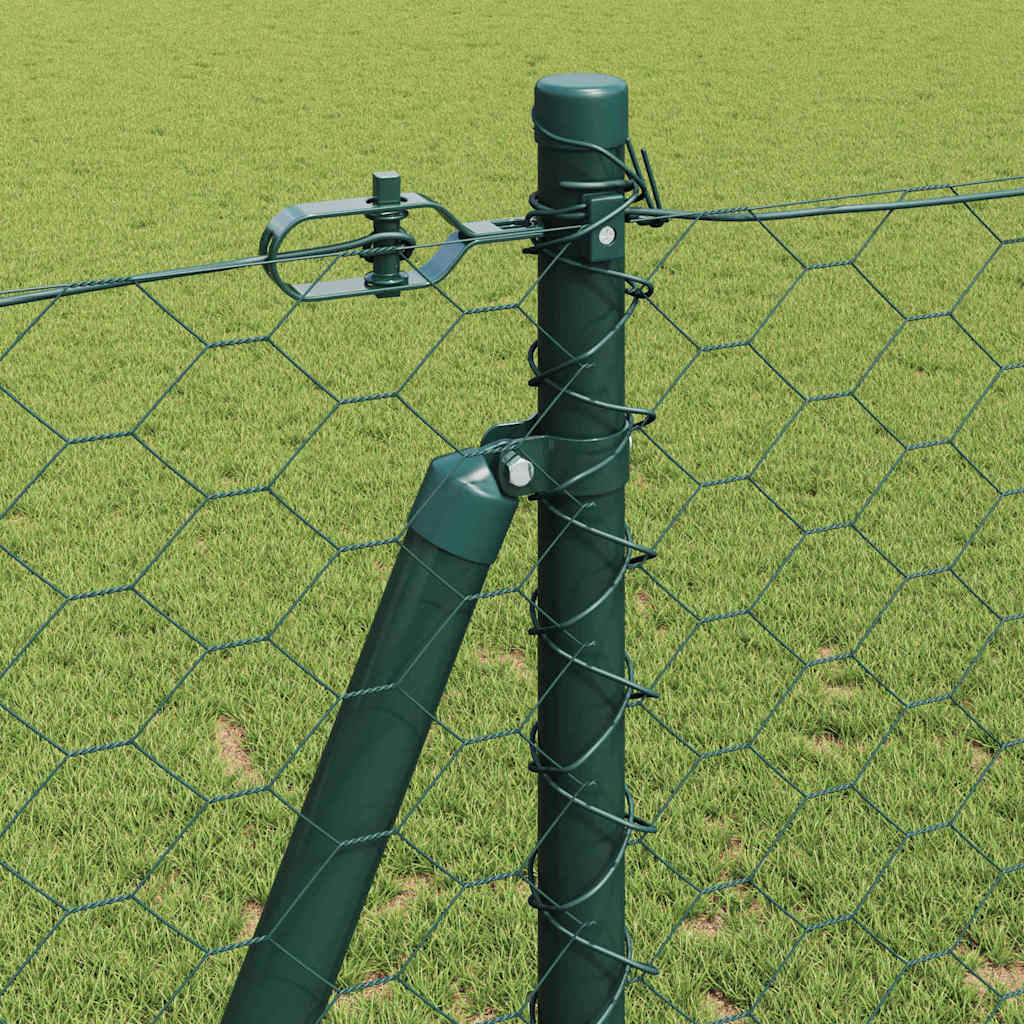 Afrasteringspaal Groen 50 x 1,2 m (50 mm gaas) Staal en PVC