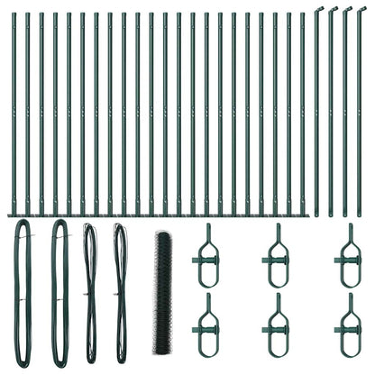 Afrasteringspaal Groen 50 x 1,2 m (50 mm gaas) Staal en PVC