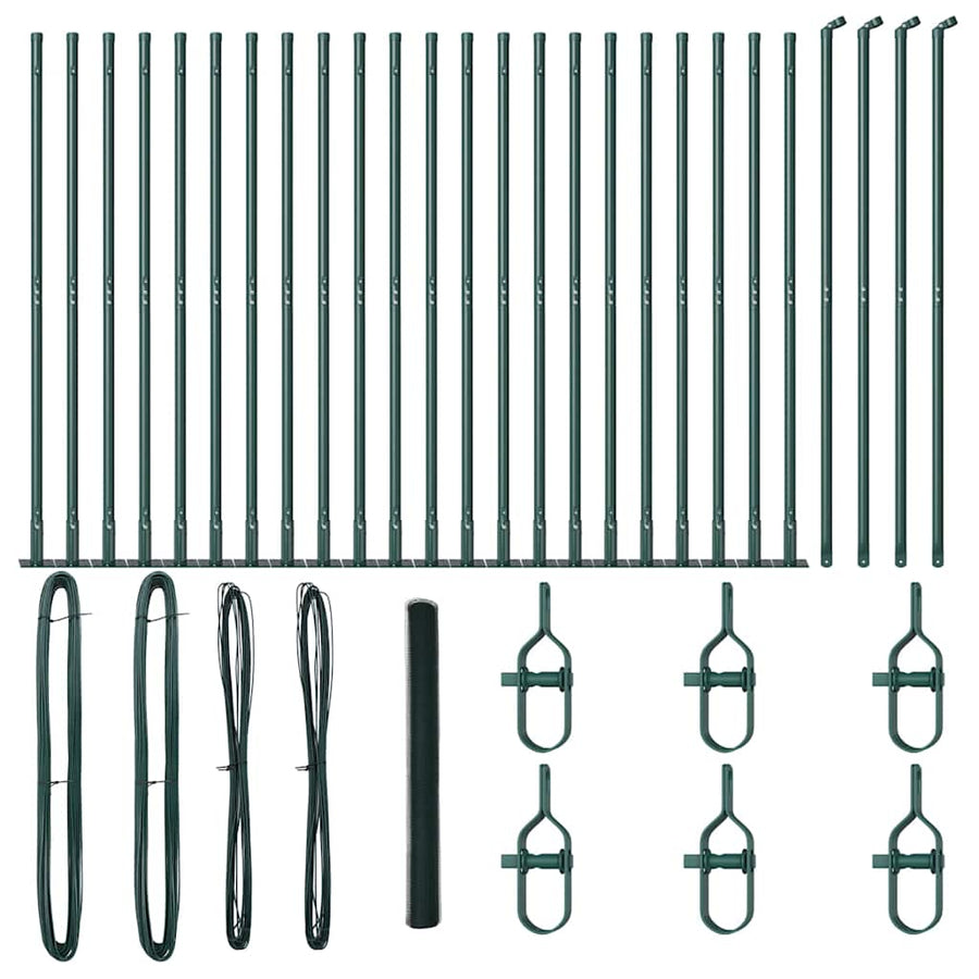 Afrasteringspaal Groen 50 x 1,4 m (13 mm gaas) Staal en PVC