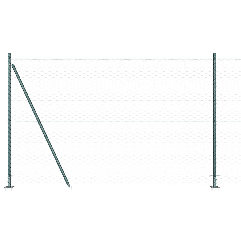 Afrasteringspaal Groen 50 x 1,5 m (50 mm gaas) Staal en PVC