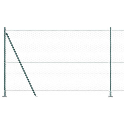 Afrasteringspaal Groen 50 x 1,5 m (50 mm gaas) Staal en PVC