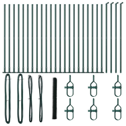 Afrasteringspaal Groen 50 x 1,5 m (50 mm gaas) Staal en PVC