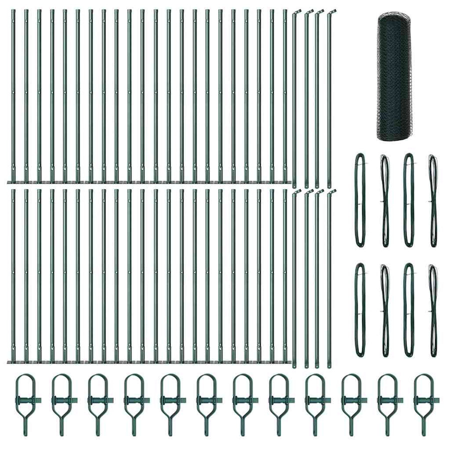 Afrasteringspaal Groen 100 x 0,4 m (25 mm gaas) Staal en PVC