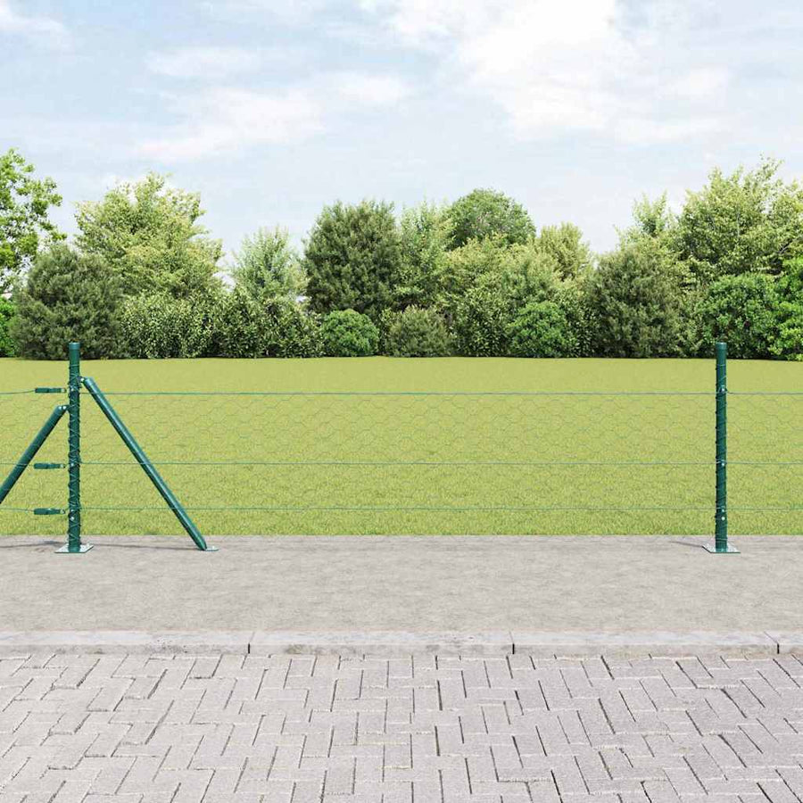 Afrasteringspaal Groen 100 x 0,4 m (50 mm gaas) Staal en PVC