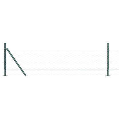 Afrasteringspaal Groen 100 x 0,4 m (50 mm gaas) Staal en PVC