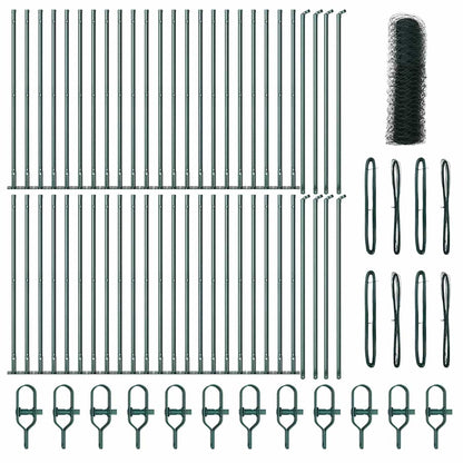 Afrasteringspaal Groen 100 x 0,4 m (50 mm gaas) Staal en PVC