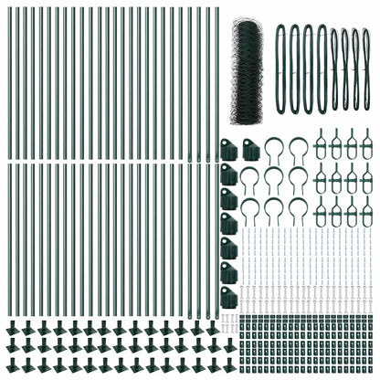 Afrasteringspaal Groen 100 x 0,4 m (50 mm gaas) Staal en PVC