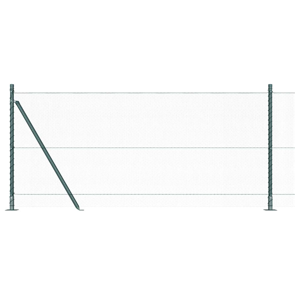 Afrasteringspaal Groen 100 x 0,8 m (13 mm gaas) Staal en PVC