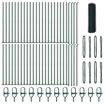 Afrasteringspaal Groen 100 x 0,8 m (13 mm gaas) Staal en PVC