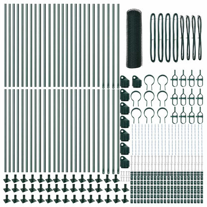 Afrasteringspaal Groen 100 x 0,8 m (13 mm gaas) Staal en PVC