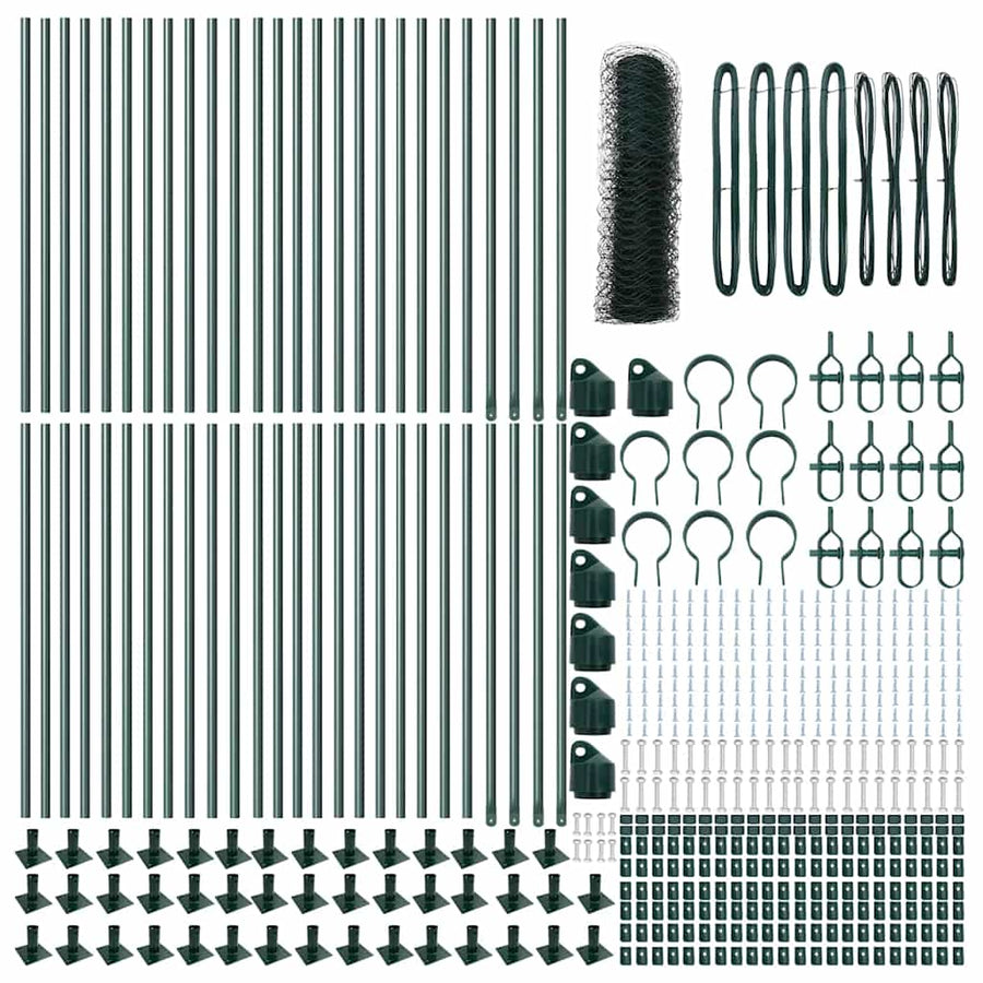 Afrasteringspaal Groen 100 x 0,8 m (36 mm gaas) Staal en PVC