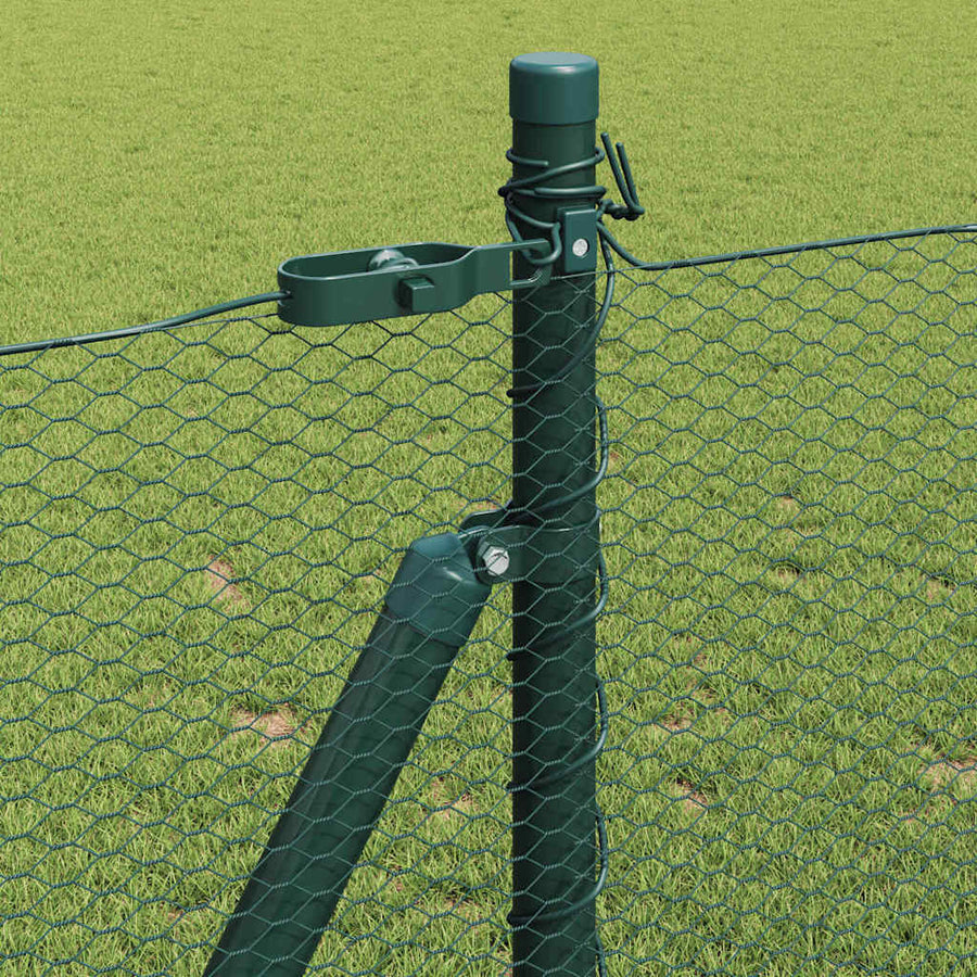 Afrasteringspaal Groen 100 x 1 m (13 mm gaas) Staal en PVC