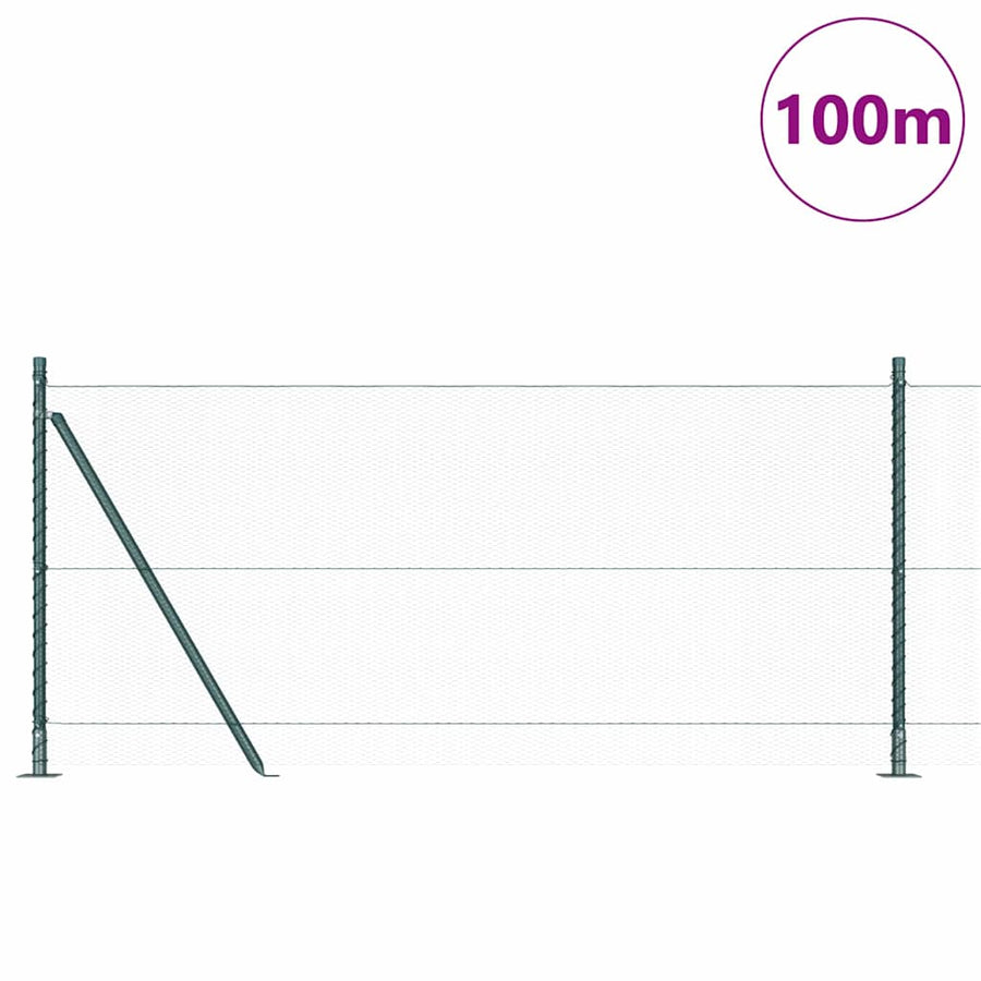 Afrasteringspaal Groen 100 x 1 m (13 mm gaas) Staal en PVC