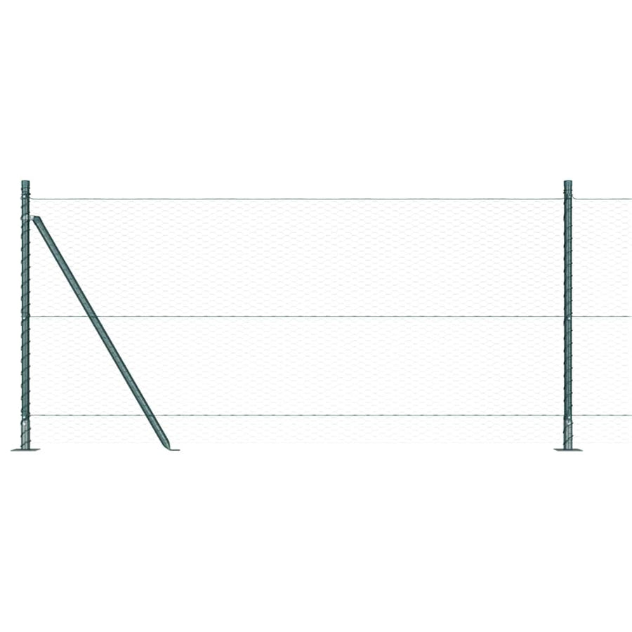 Afrasteringspaal Groen 100 x 1 m (25 mm gaas) Staal en PVC