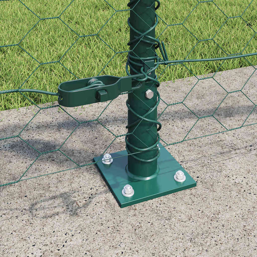 Afrasteringspaal Groen 100 x 1 m (50 mm gaas) Staal en PVC