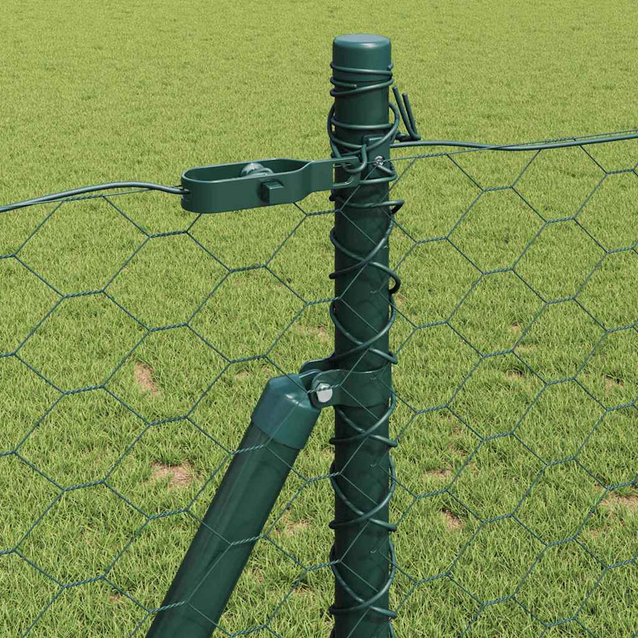 Afrasteringspaal Groen 100 x 1 m (50 mm gaas) Staal en PVC
