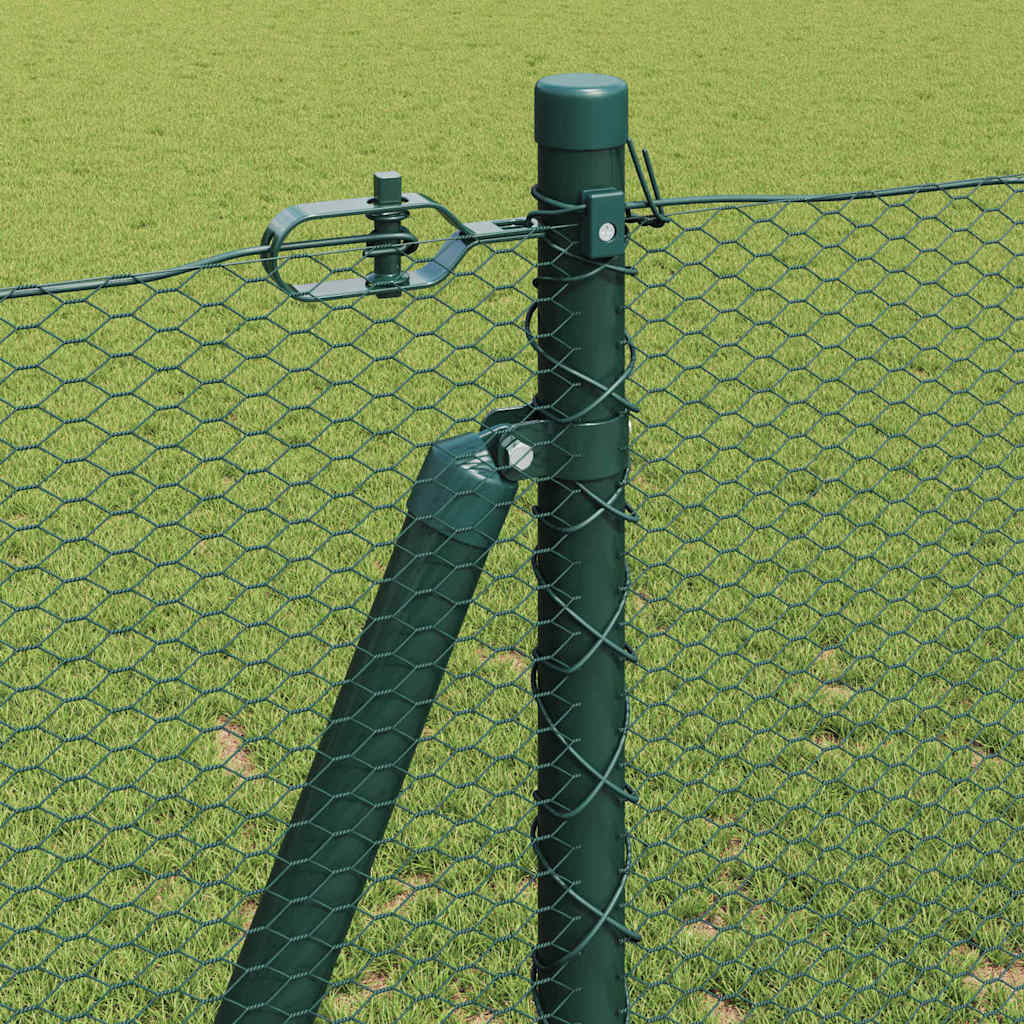 Afrasteringspaal Groen 100 x 1,2 m (13 mm gaas) Staal en PVC