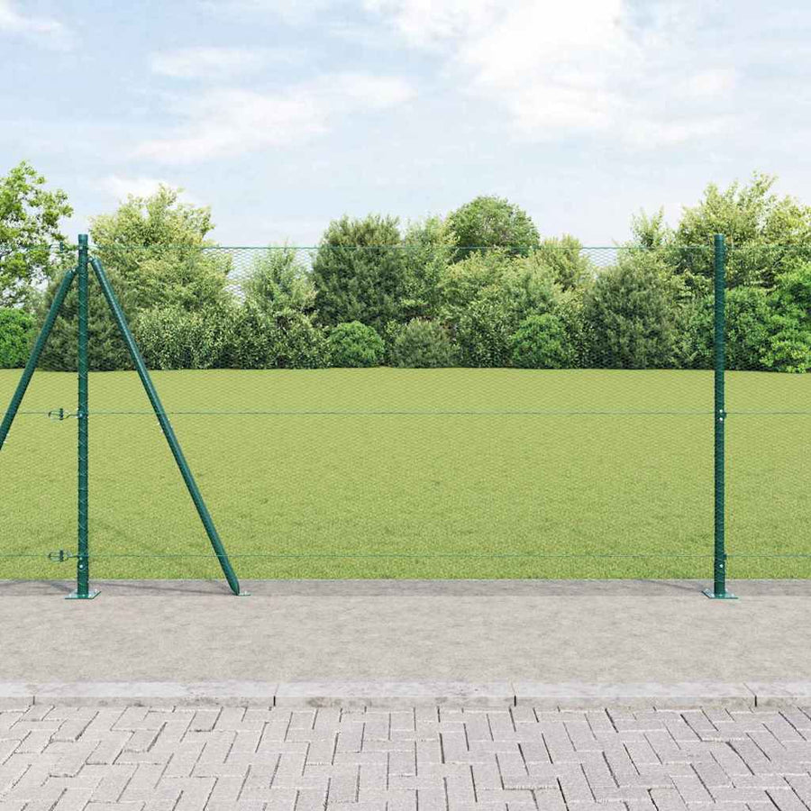 Afrasteringspaal Groen 100 x 1,2 m (13 mm gaas) Staal en PVC