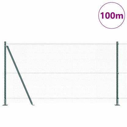 Afrasteringspaal Groen 100 x 1,2 m (13 mm gaas) Staal en PVC