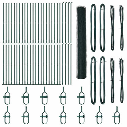 Afrasteringspaal Groen 100 x 1,2 m (25 mm gaas) Staal en PVC