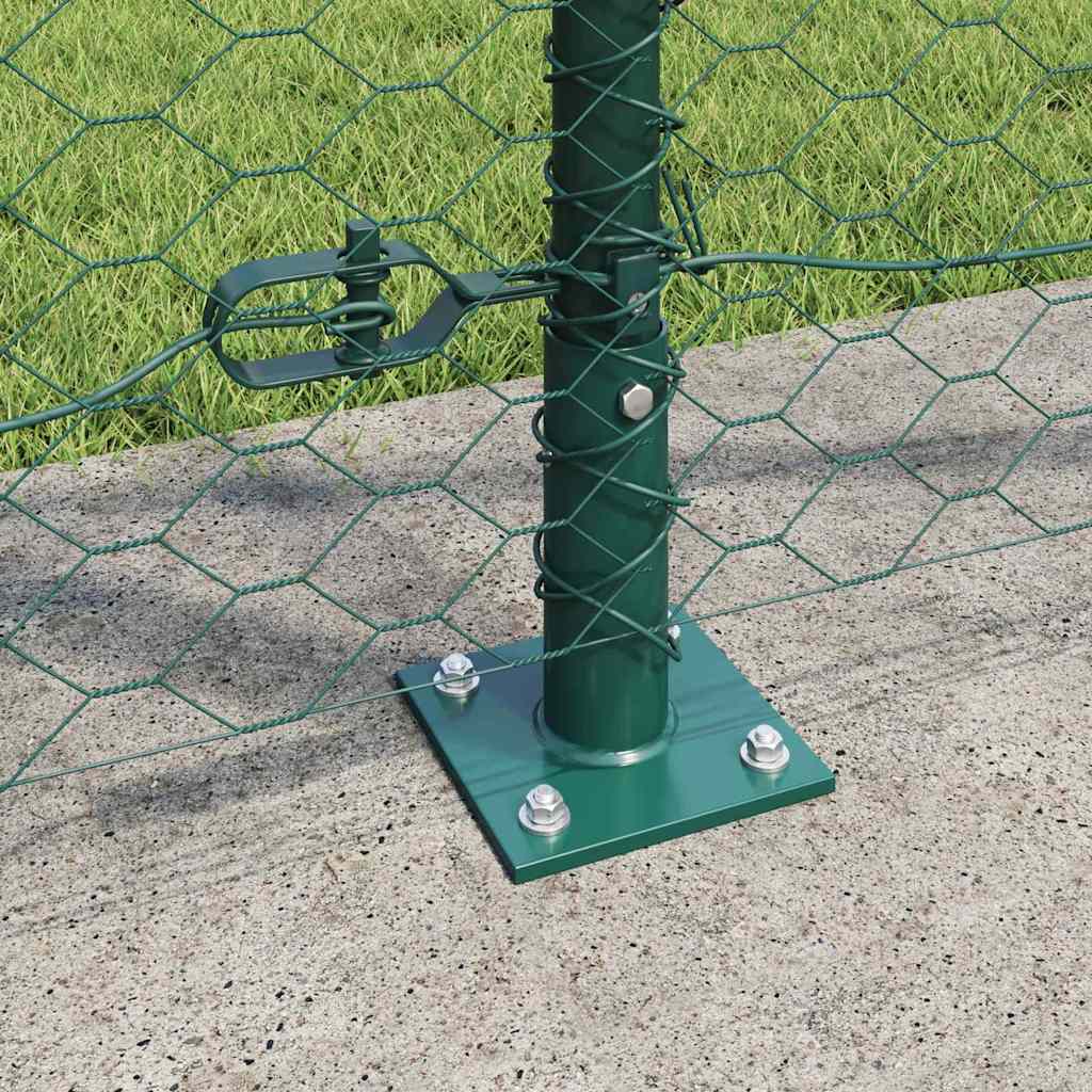 Afrasteringspaal Groen 100 x 1,2 m (36 mm gaas) Staal en PVC