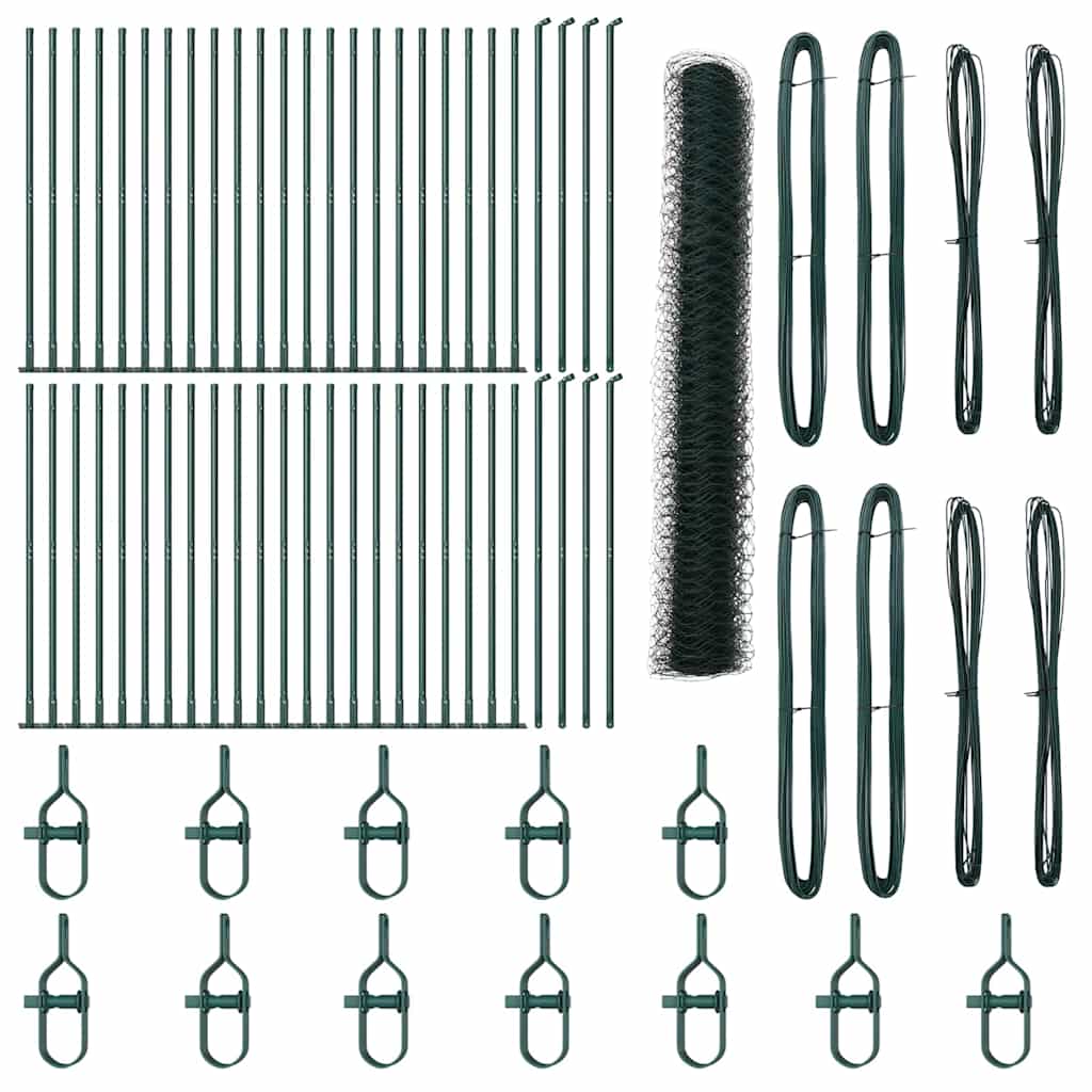 Afrasteringspaal Groen 100 x 1,2 m (36 mm gaas) Staal en PVC