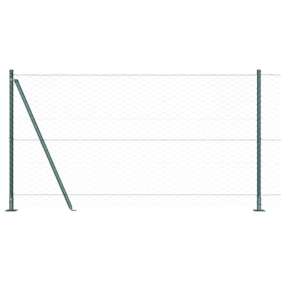 Afrasteringspaal Groen 100 x 1,2 m (50 mm gaas) Staal en PVC